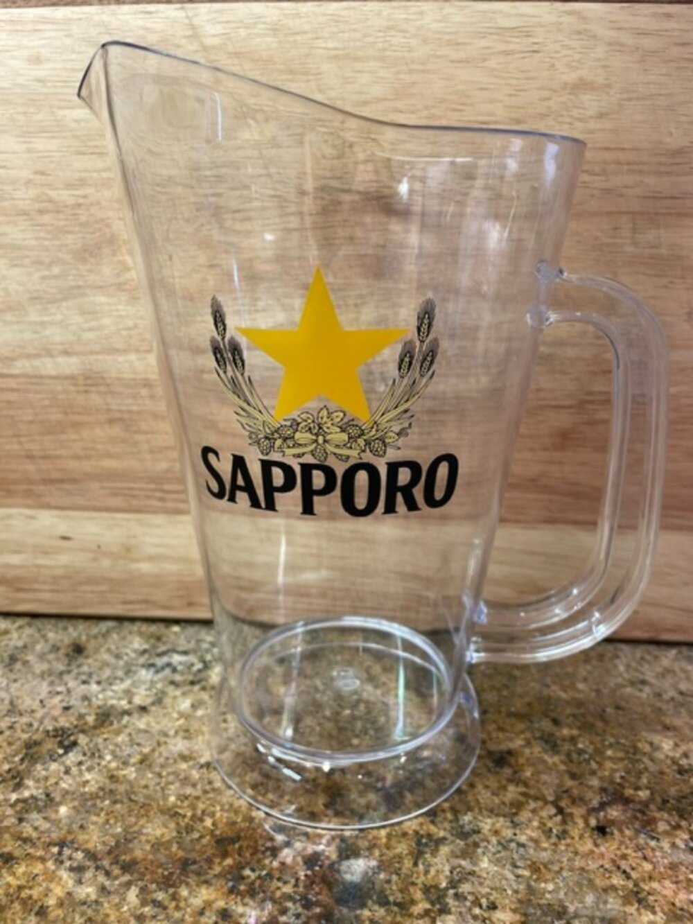 NEW Sapporo Japanese Beer Plastic Jug with Gold Star